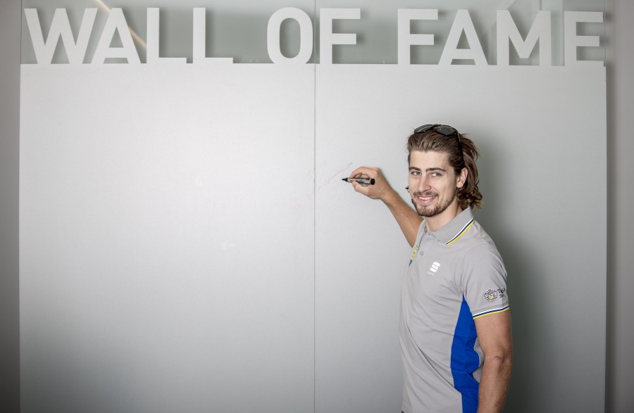 One last autograph before he went... the first athlete to sign our new Wall of Fame